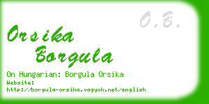 orsika borgula business card